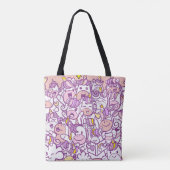Schattigee Eenhoorn Pony: Magic Doodle Collectie Tote Bag (Achterkant)