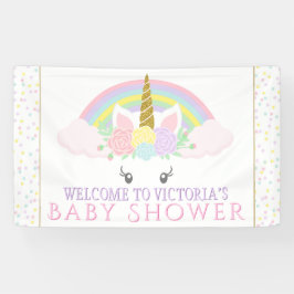 Schattigee Eenhoorn Regenboog Baby shower Banners