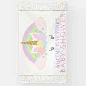 Schattigee Eenhoorn Regenboog Baby shower Banners (Verticaal)