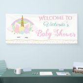 Schattigee Eenhoorn Regenboog Baby shower Banners (Beurs)