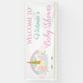 Schattigee Eenhoorn Regenboog Baby shower Banners (Verticaal)