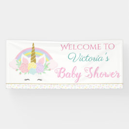 Schattigee Eenhoorn Regenboog Baby shower Banners