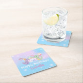 Schattigee eenhoorn regenboog Dino Donut ballon Ve Kartonnen Onderzetters (Insitu)