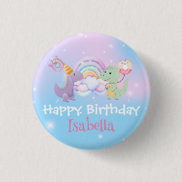 Schattigee eenhoorn regenboog Dino Donut ballon Ve Ronde Button 3,2 Cm