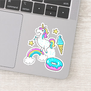 Schattigee eenhoorn regenboog donuts sticker