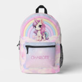 Schattigee Eenhoorn Regenboog Gepersonaliseerde Ki Bedrukte Rugzak (Voorkant)