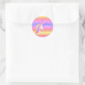 Schattigee eenhoorn regenboog glitter sparkles gep ronde sticker (Tas)