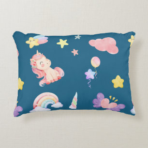 Schattigee Eenhoorn Regenboog hart ballon sterpatr Accent Kussen