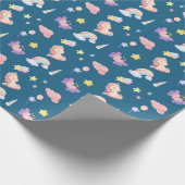 Schattigee Eenhoorn Regenboog hart ballon sterpatr Cadeaupapier (Hoek)