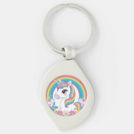 Schattigee Eenhoorn Regenboog Magische Fantasy Gif Sleutelhanger