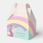 Schattigee Eenhoorn Regenboog Pastel Gable Favor B Bedankdoosjes (Voorkant Zijde)