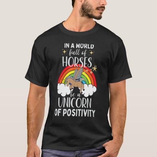Schattigee eenhoorn regenboog positiviteit Inspire T-shirt (Voorkant)