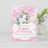 Schattigee eenhoorn regenboog sterren harten verja kaart (Staand voorkant)