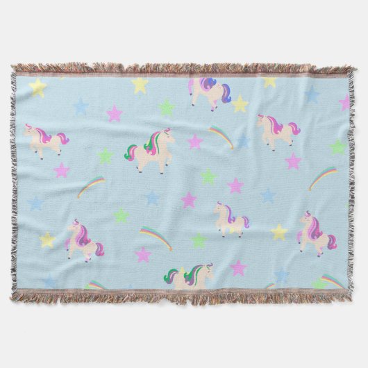 Schattigee Eenhoorn regenboog sterren naadloos pat Deken (Voorkant)