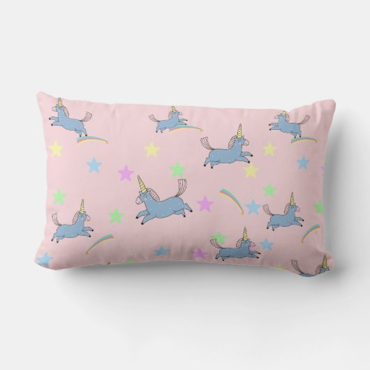 Schattigee Eenhoorn regenboog sterren naadloos pat Kussen (Achterkant)