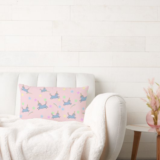 Schattigee Eenhoorn regenboog sterren naadloos pat Kussen (Bank)