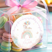 Schattigee Eenhoorn Regenboog Verjaardag Ronde Sticker