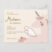 Schattigee Eenhoorn Regenboog Verjaardagsfeest Uit Briefkaart (Voorkant)