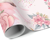 Schattigee eenhoorn regenboog verjaardagsfeestje cadeaupapier (Rol Hoek)