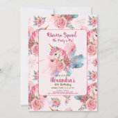 Schattigee eenhoorn regenboog verjaardagsfeestje kaart (Voorkant)