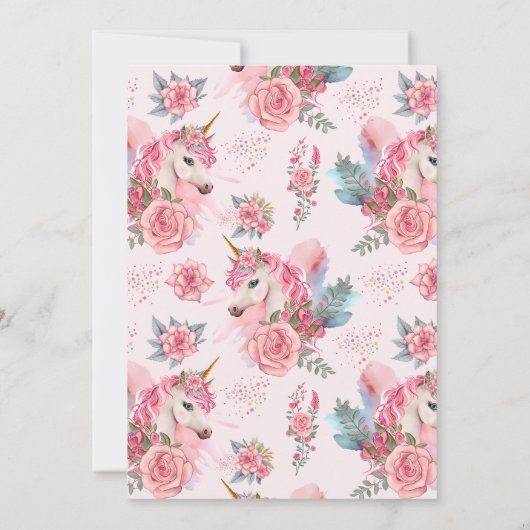 Schattigee eenhoorn regenboog verjaardagsfeestje kaart (Achterkant)