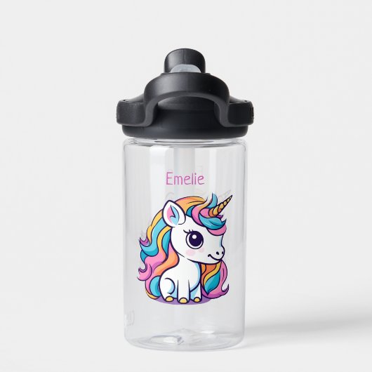 Schattigee eenhoorn regenboogkleur waterfles (Achterkant)