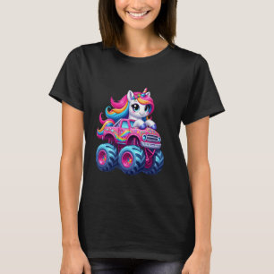 Schattigee Eenhoorn Rijden Roze Monster Truck Eenh T-shirt