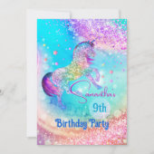 Schattigee eenhoorn roze aqua glitter elke leeftij kaart (Voorkant)