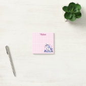 Schattigee Eenhoorn Roze en Wit Raster Post-it® Notes (Kantoor)