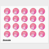 Schattigee Eenhoorn Roze Gouden Glitter Sparkle Ge Ronde Sticker (Vel)