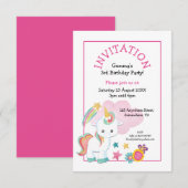 Schattigee Eenhoorn Roze Jonge Kind Verjaardagsfee Kaart (Voorkant / Achterkant)