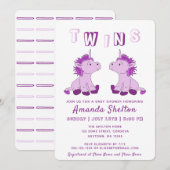 Schattigee eenhoorn roze tweeling meisjes Baby sho Kaart (Voorkant / Achterkant)