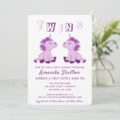 Schattigee eenhoorn roze tweeling meisjes Baby sho Kaart (Staand voorkant)