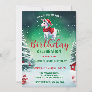 Schattigee eenhoorn Santa Christmas verjaardagssne Save The Date