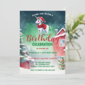 Schattigee eenhoorn Santa Christmas verjaardagssne Save The Date (Staand voorkant)