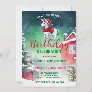 Schattigee eenhoorn Santa Christmas verjaardagssne Save The Date
