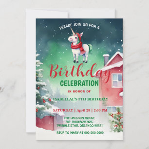 Schattigee eenhoorn Santa Christmas verjaardagssne Save The Date