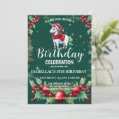 Schattigee eenhoorn Santa Christmas verjaardagssne Save The Date (Staand voorkant)