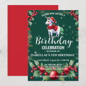 Schattigee eenhoorn Santa Christmas verjaardagssne Save The Date (Voorkant / Achterkant)