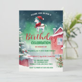 Schattigee eenhoorn Santa Christmas verjaardagssne Save The Date (Staand voorkant)