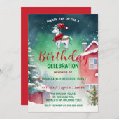 Schattigee eenhoorn Santa Christmas verjaardagssne Save The Date (Voorkant / Achterkant)