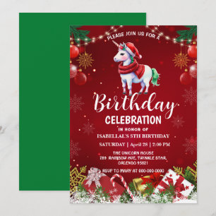 Schattigee eenhoorn Santa Christmas verjaardagssne Save The Date