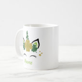 Schattigee eenhoorn St Patrick's Day Gepersonalise Koffiemok (Voorkant links)