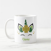 Schattigee eenhoorn St Patrick's Day Gepersonalise Koffiemok (Links)