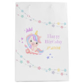 Schattigee eenhoorn sterren banner fantasie verjaa medium cadeauzakje (Voorkant)
