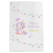 Schattigee eenhoorn sterren banner fantasie verjaa medium cadeauzakje (Achterkant)