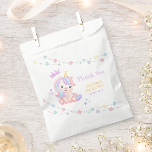 Schattigee Eenhoorn Sterren Banner Fantasy Bedankt Bedankzakje (Geknipt)