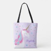 Schattigee eenhoorn sterren glitter Paarse Tote Bag (Achterkant)