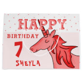 Schattigee Eenhoorn Sterren Happy Birthday Girl`s Groot Cadeauzakje (Voorkant)