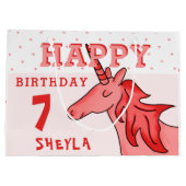 Schattigee Eenhoorn Sterren Happy Birthday Girl`s Groot Cadeauzakje (Achterkant)